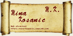 Mina Kosanić vizit kartica